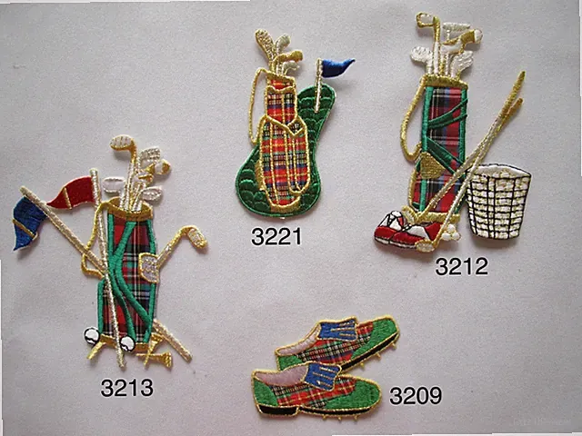Golf Bag,Golf Club,Golf Shoe,Flag Embroidery Iron On Applique Patch