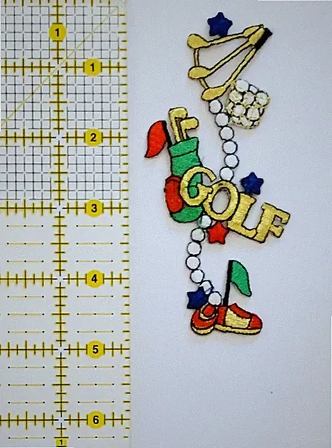 Golf Bag With Golf Clubs Patch Golfing Sports Golf Balls Appliqué