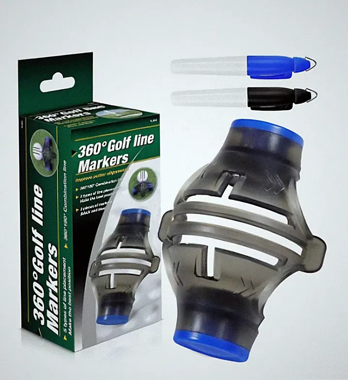 Golf Ball Line Marker Tool | 360° Triple Line Stencil | Alignment & Putting Aid