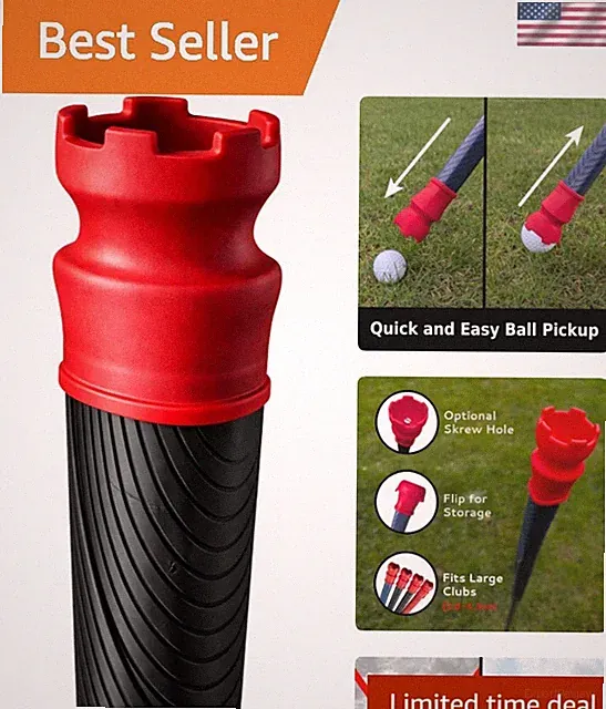 Golf Ball Retriever for Putter Large & Golf Ball Picker Upper - Flexible Golf...