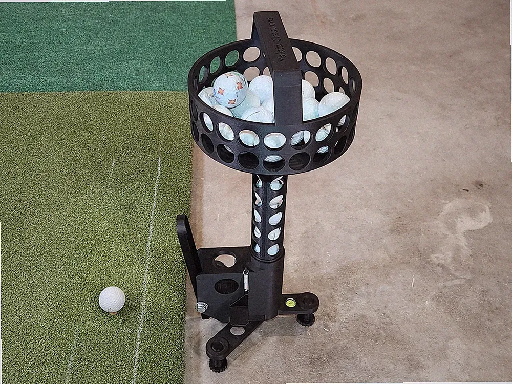Golf ball retriever with dispenser, golf simulator tool, practice session aid
