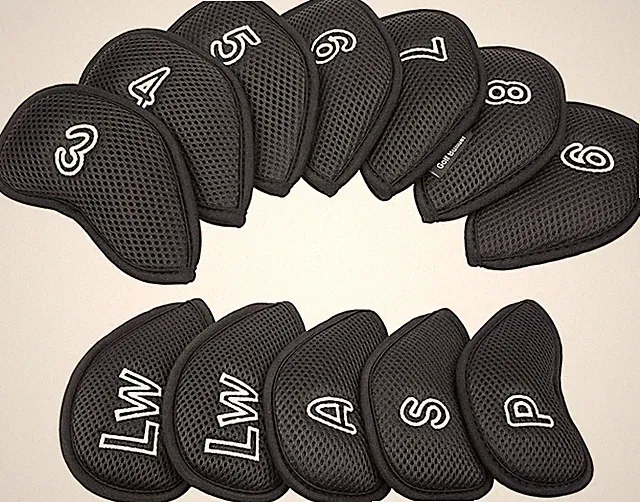 Golf Builder 12Pcs/Pack Meshy Golf Iron Covers Set Golf Club Head Cover Fit Most