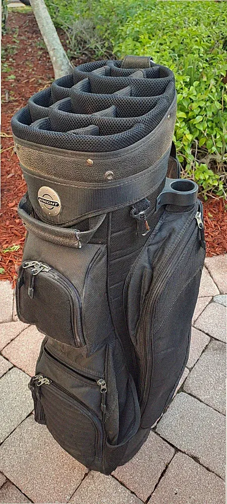 Golf cart bag KNIGHT 13 14 div black shoulder strap all zip work perfectly. See