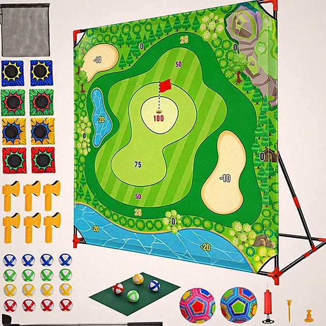 Golf Chipping Game - Golf Battle Game for Kids, 54*54 Golf Target Mat with 16...