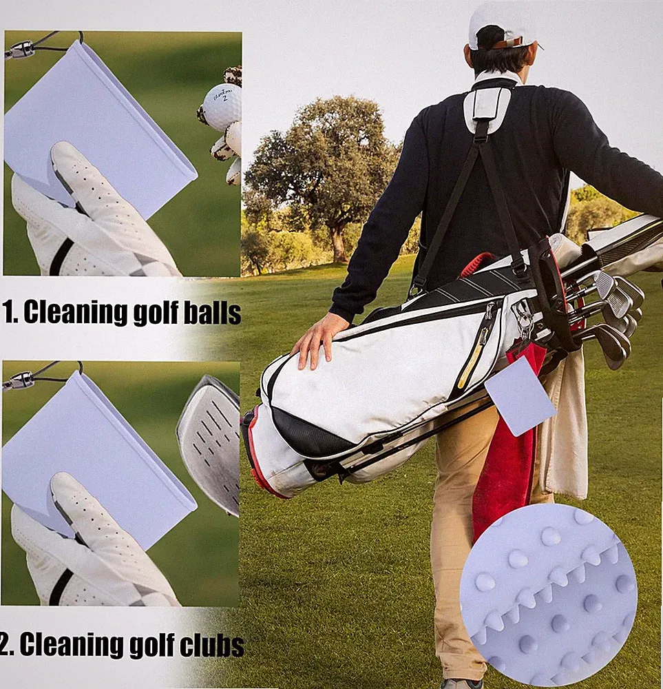 Golf Club and Ball Cleaning Bag, Silicone Foldable Golf Club and Ball Cleaner...