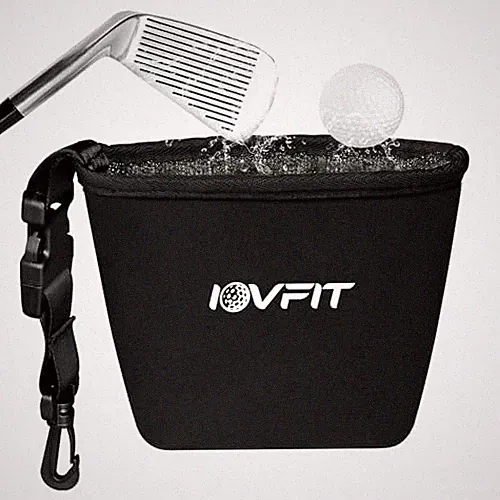 Golf Club and Golf Ball Cleaning Bag,Golf Ball Cleaner,Golf Club black