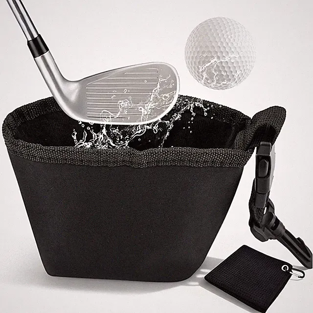 Golf Club and Golf Ball Cleaning Bag & Microfiber Cleaning Towel, Portable Water