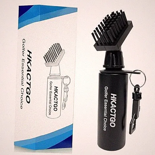 Golf Club Brush Cleaner with Clip and Squeeze Bottle 7.5 Inches Holds 4 Ounces