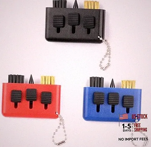 Golf Club Brush Pocket Golf Club Groove Cleaner 3 in1 Black+blue+red