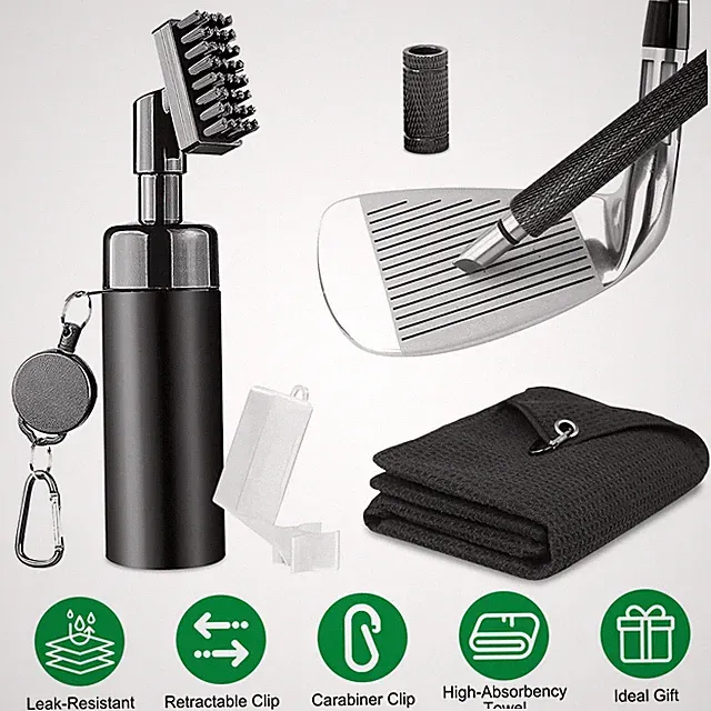 Golf Club Cleaner Brush Kit – 3-in-1 Groove Brush & Anti-Leak Water Bottle