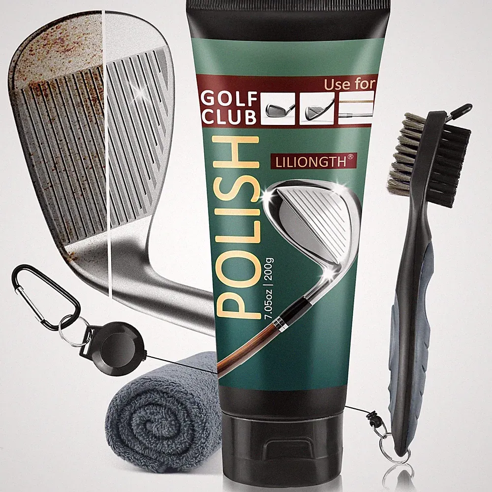 Golf Club Cleaning Kit 3-in-1 with Cleaner Brush, Towel and black