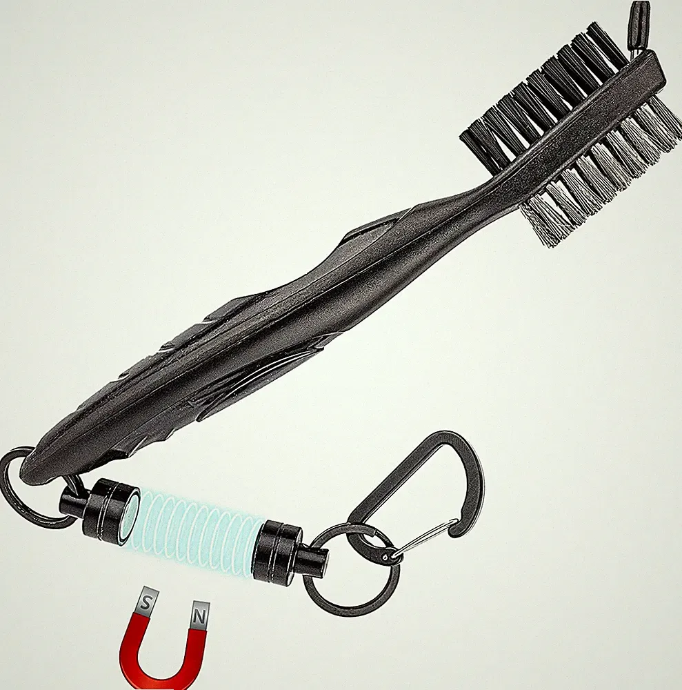 Golf Club Cleaning Kit : Golf Club Cleaner Brush + Magnetic Keychain + Golf Club