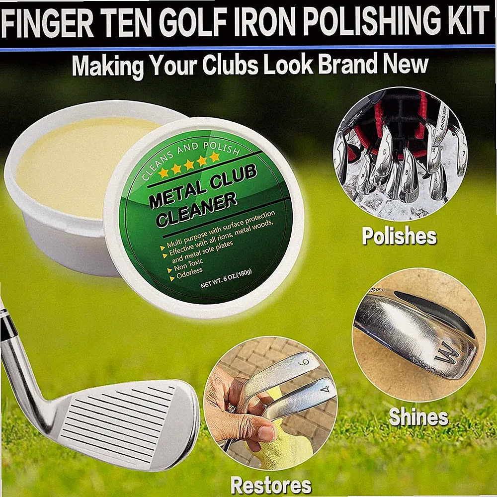 Golf Club Cleaning Kit Iron Drivers Metal Club Face Grips Polish Multi-Purpose