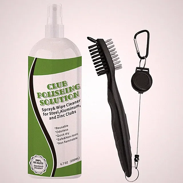 Golf Club Cleaning Kit Woods Iron Polishing Solution 6.7 oz Remove Scratches