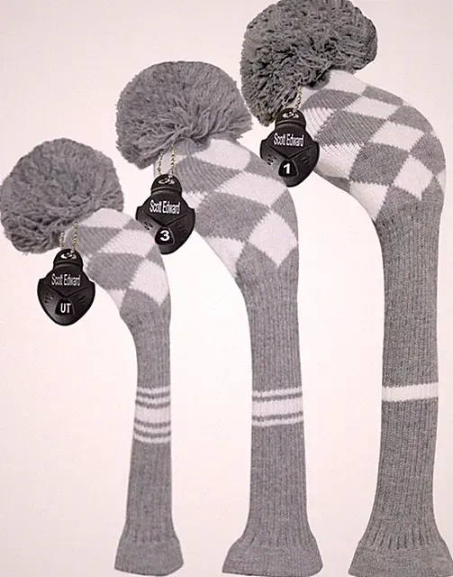 Golf Club Cover with a Pom Pom Set of 3 Fits Well Driver460cc Fairway Wood an...