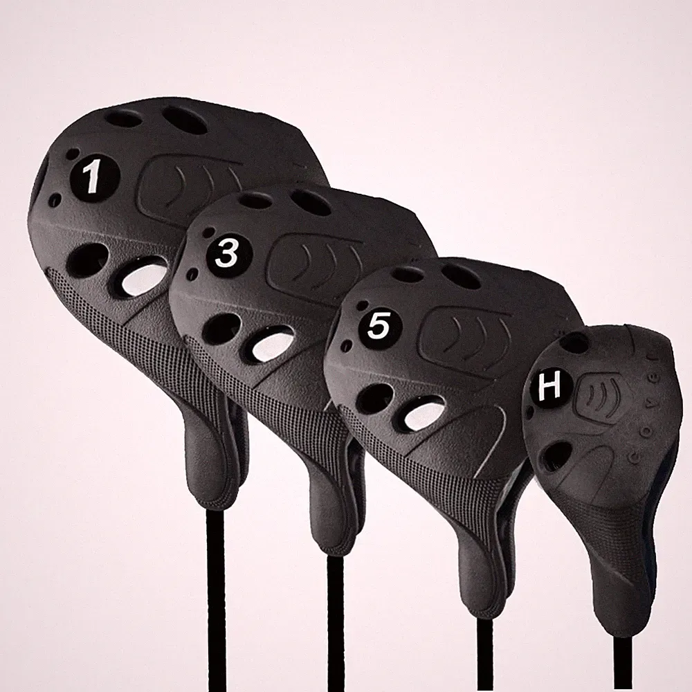 Golf Club Covers, 4pcs Drivers Fairway Woods Hybrid Golf Head Covers with Num...