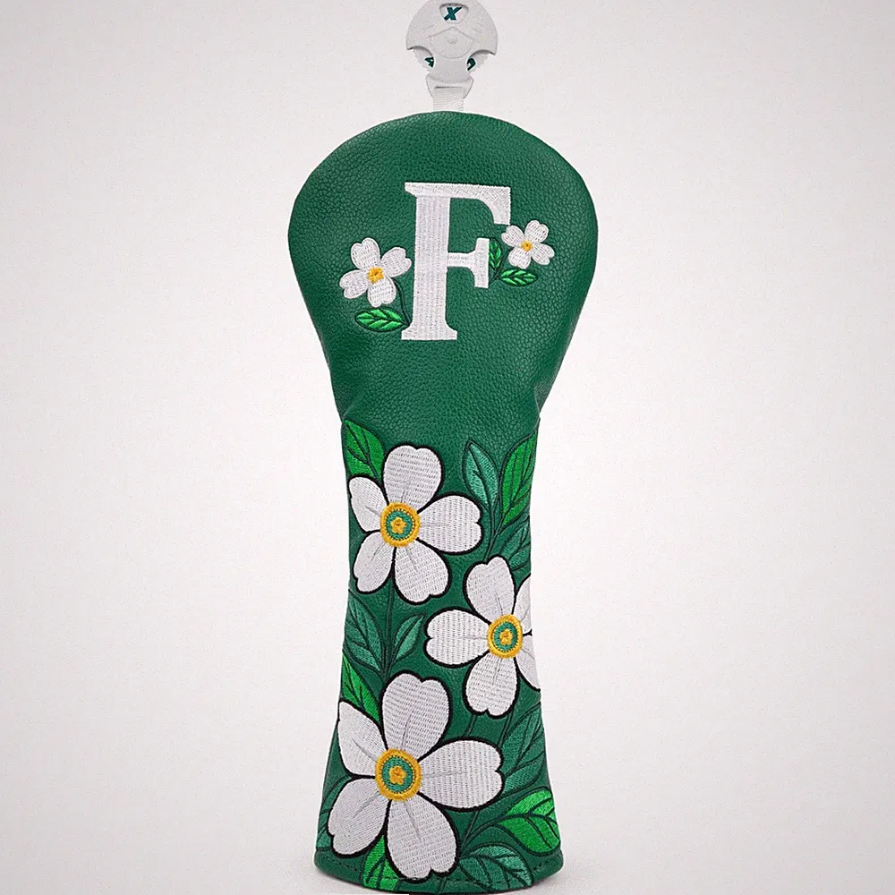 Golf Club Covers for Women Men Golfers, Green with Blooming Flowers Golf 3 Wo...