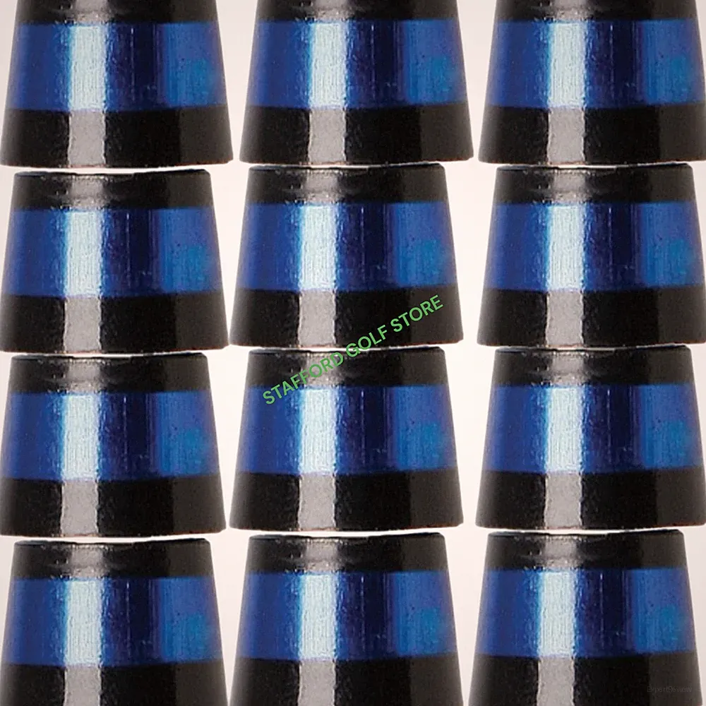 Golf Club Ferrules Black with Blue Ring 12-Pack Iron, Driver, Fairway Wood - NEW