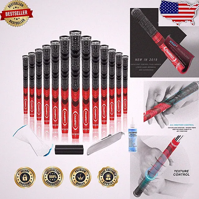 Golf Club Grips 13pk Oversize Red - Wrap Tech for Power & Control