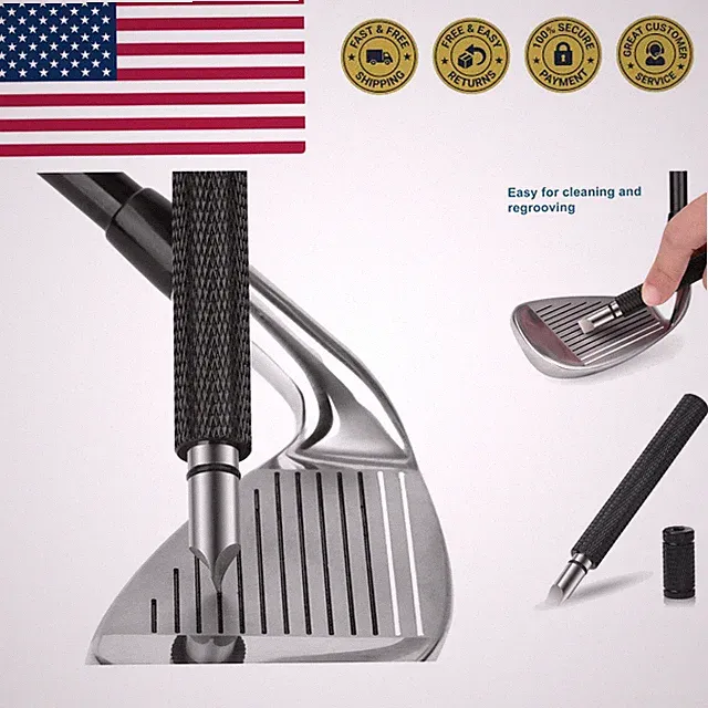 Golf Club Groove Sharpener, Re-Grooving Tool and Cleaner for Wedges & Irons -...