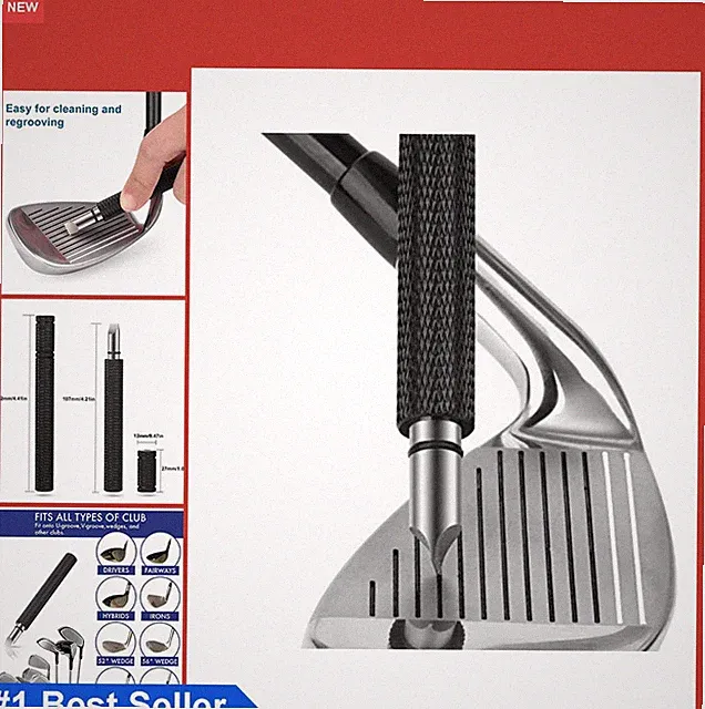 Golf Club Groove Sharpener U and V Grooves Wedges Irons Regrooving Scraper