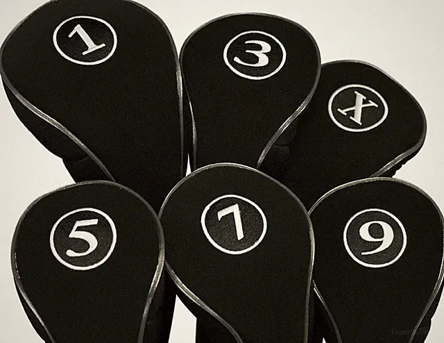GOLF CLUB HEAD COVERS DRIVERS BLACK HEADCOVER FULL COMPLETE 1 3 5 7 9 X WOOD SET
