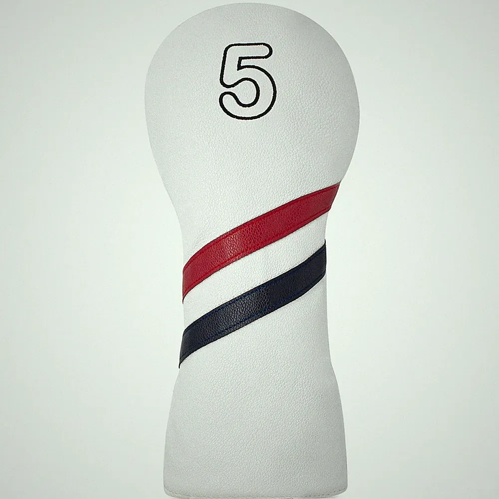 Golf Club Head Covers for Driver Fairway Woods and hybrids - White-FW NO 5