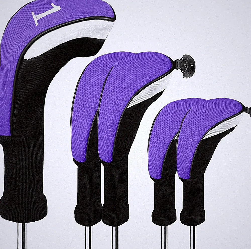 Golf Club Head Covers for Woods Long Cover Driver Hybrid Fairway 1D+2F+2H