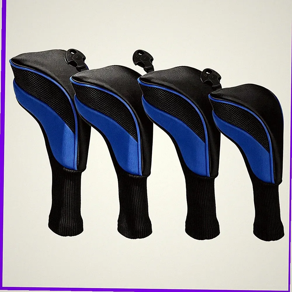 Golf Club Head Covers Set 4 Pcs for Fairway Woods, Driver, and Hybrids - Long...