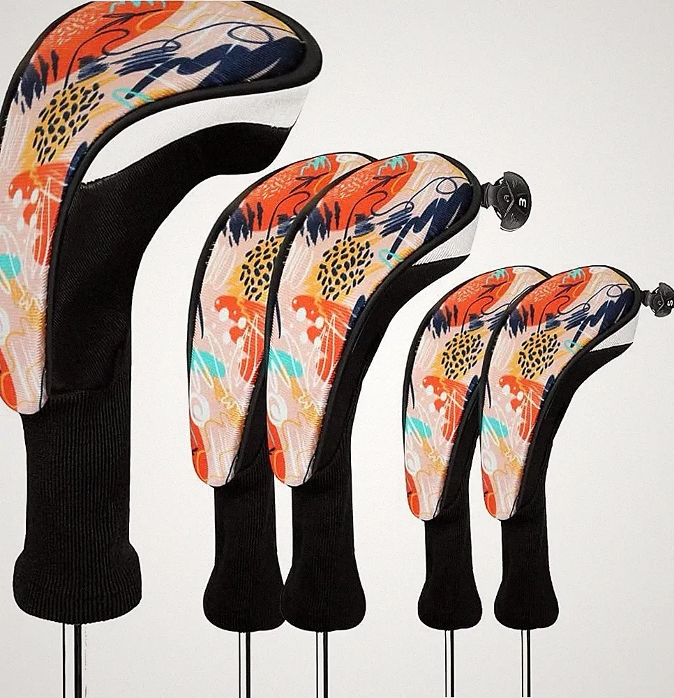 Golf Club Head Covers Woods Driver Fairway Hybrid 3/4/5 Set, Headcovers Men