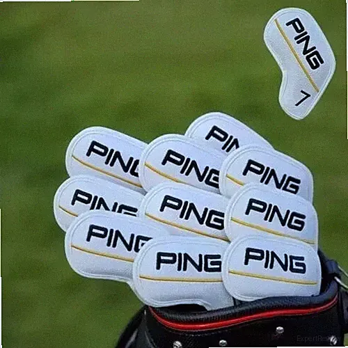 Golf Club Iron 4-9-PWUS Head Cover PING Classic Yellow-Line Magnetic 10pc Set US