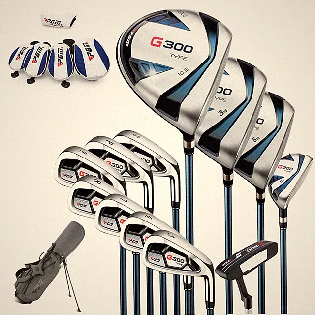 Golf Club Set 12Pcs Titanium Driver Hybrid Iron Putter Stand Bag PGM G300 Mens