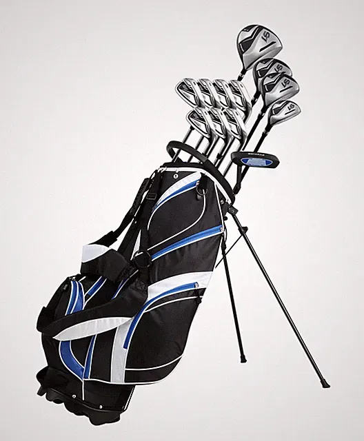 Golf Club Set 14 Piece Full Driver Woods Irons Putter Black Blue Precise Right