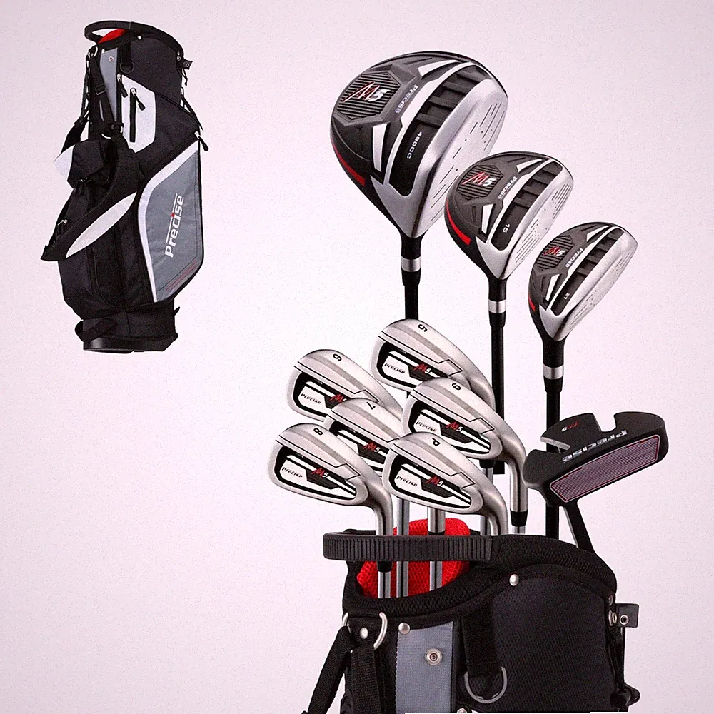 Golf Club Set 14 Piece Left Hand Tall +1 Driver Irons Putter Precise M5 5-PW