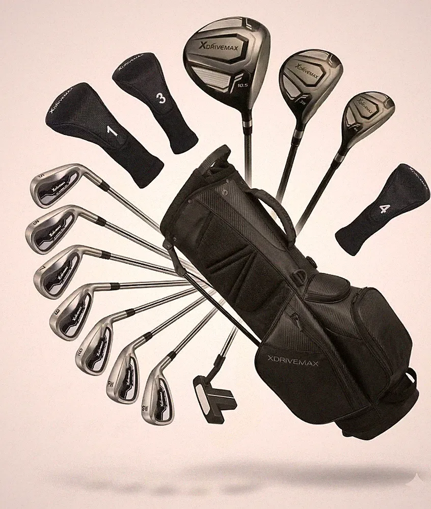 Golf Club Set 15 Piece Men s Titanium Driver Irons Putter Bag Right Hand 5-SW
