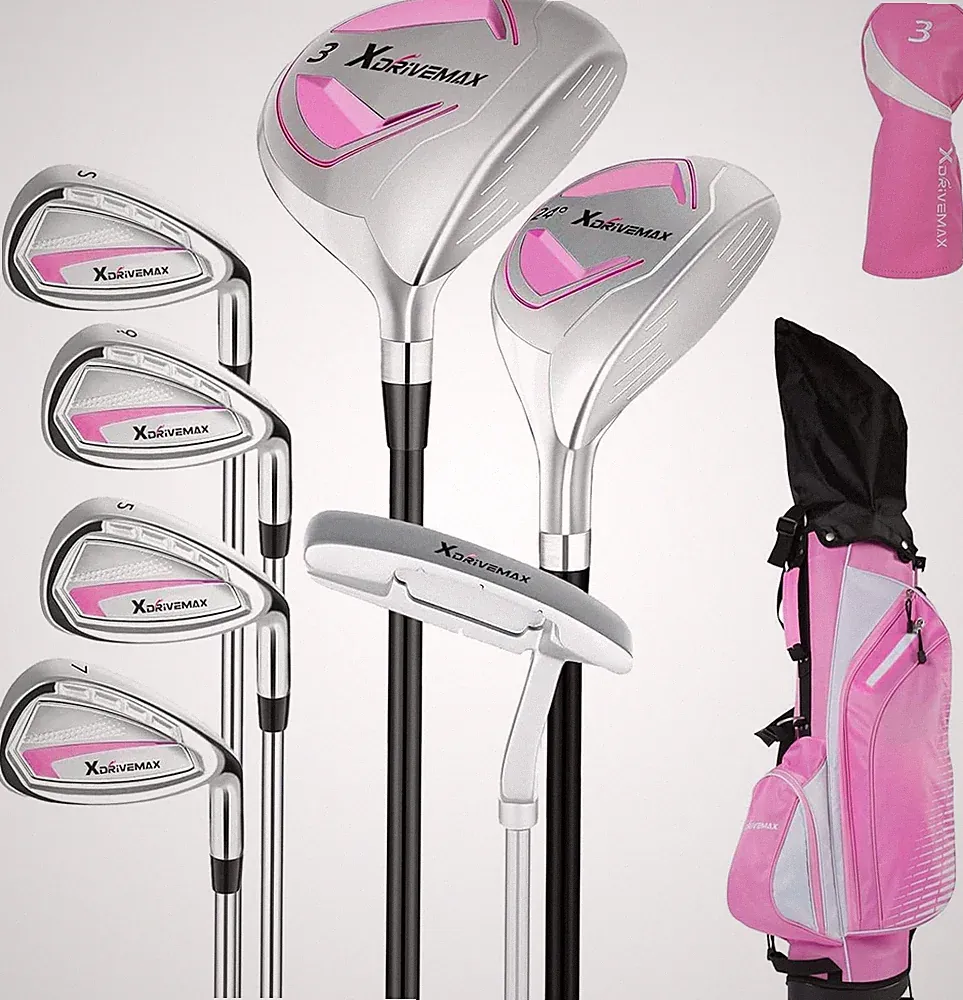Golf Club Set 8 Piece Left Hand Complete Beginner Irons Wood Putter Bag