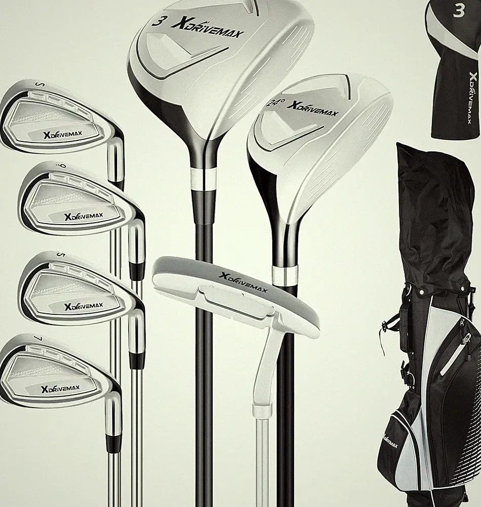 Golf Club Set 8 Piece Right Hand Complete Woods Irons Putter Bag XDriveMax Women