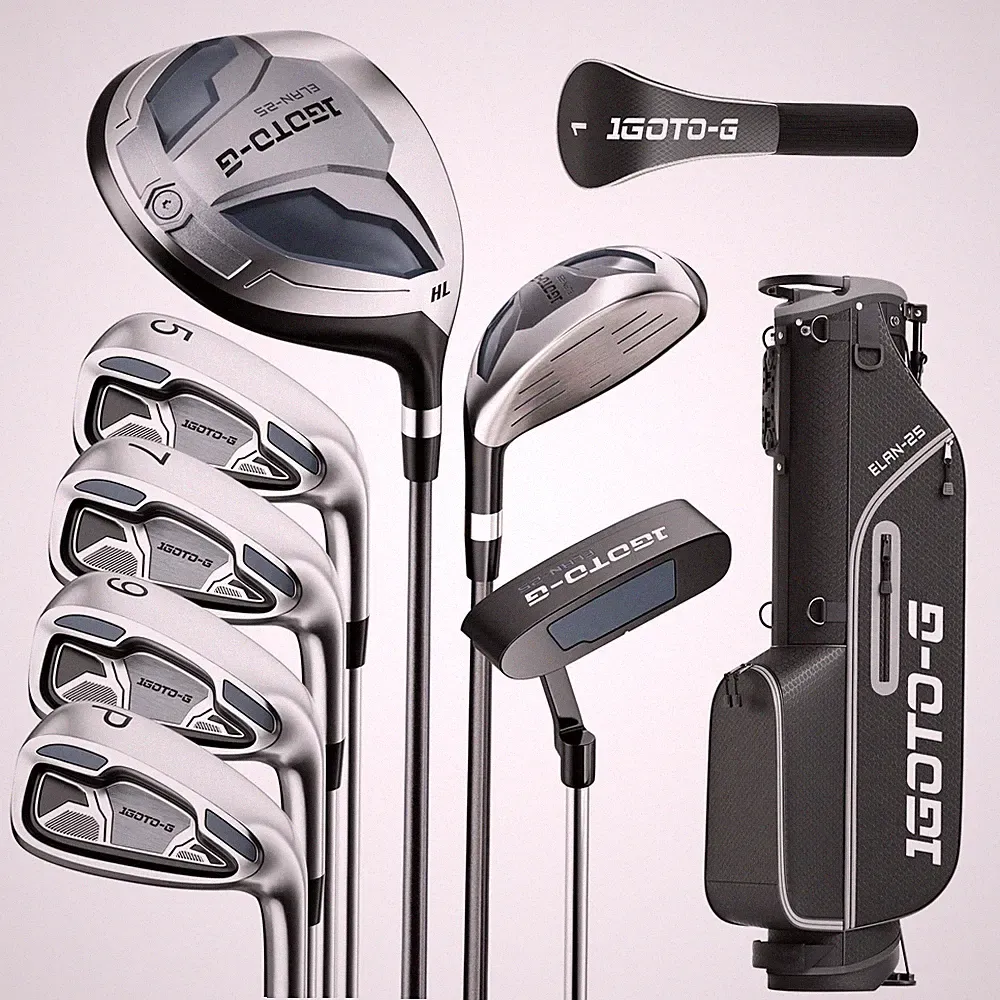Golf Club Set 9 Piece Left Handed Men Complete Driver Hybrid Irons 1GoTo-G Clubs