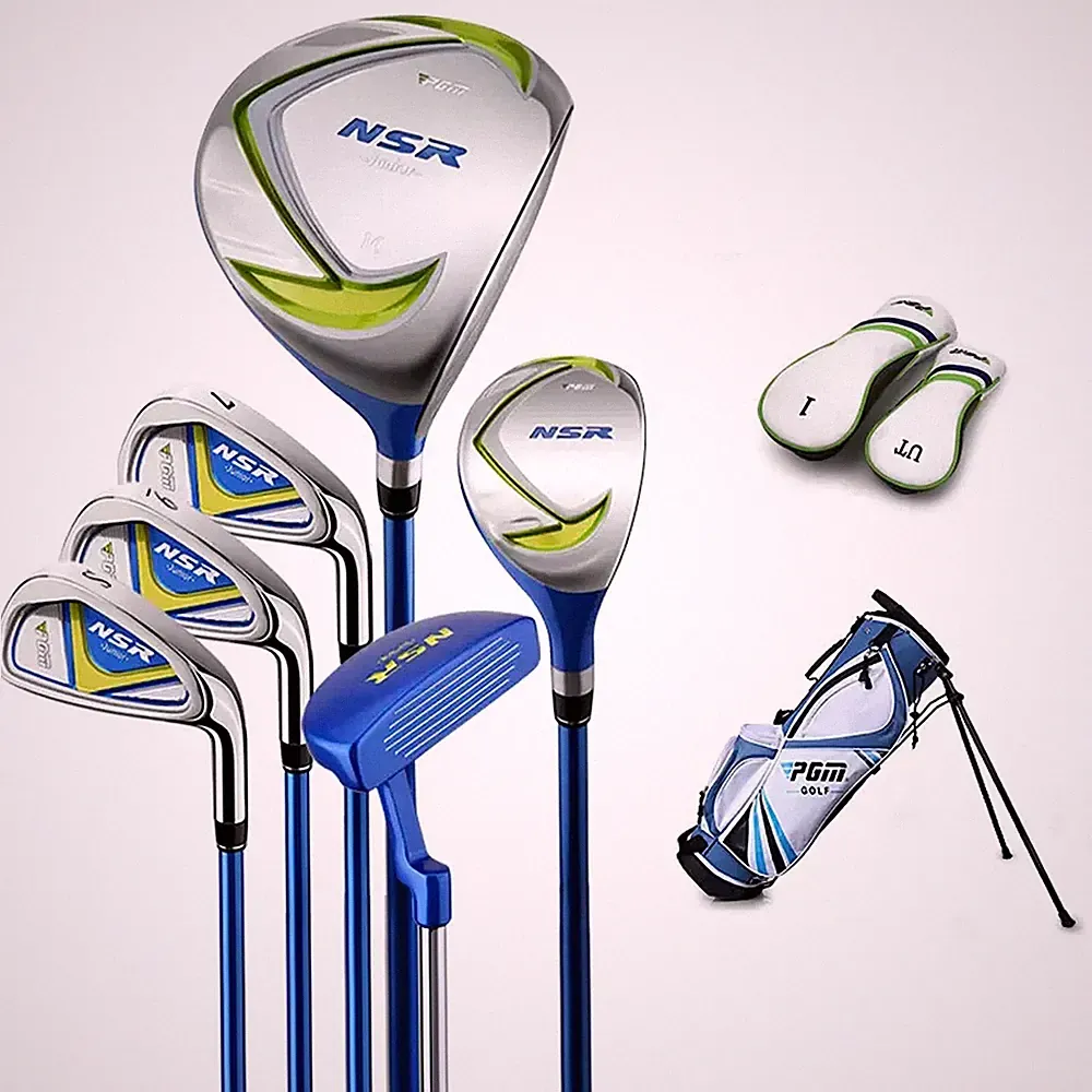 Golf Club Set 9 Pieces Junior Kids Right Handed Driver Hybrid PGM Complete Iron7