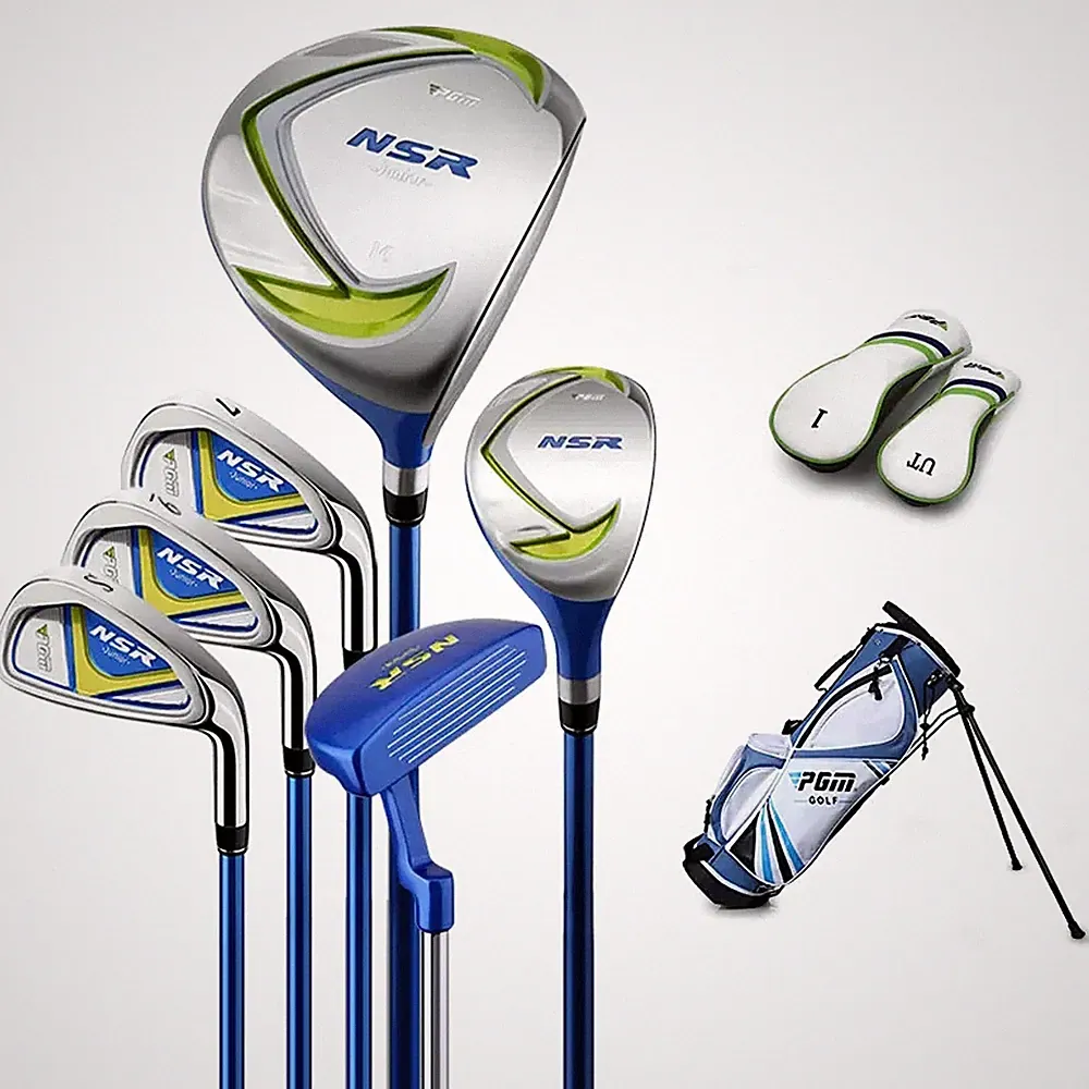 Golf Club Set 9 Pieces Junior Kids Right Handed Driver Putter Bag PGM Complete