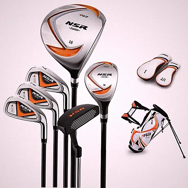 Golf Club Set 9 Pieces Junior Kids Right Handed Driver Putter PGM Complete Iron7