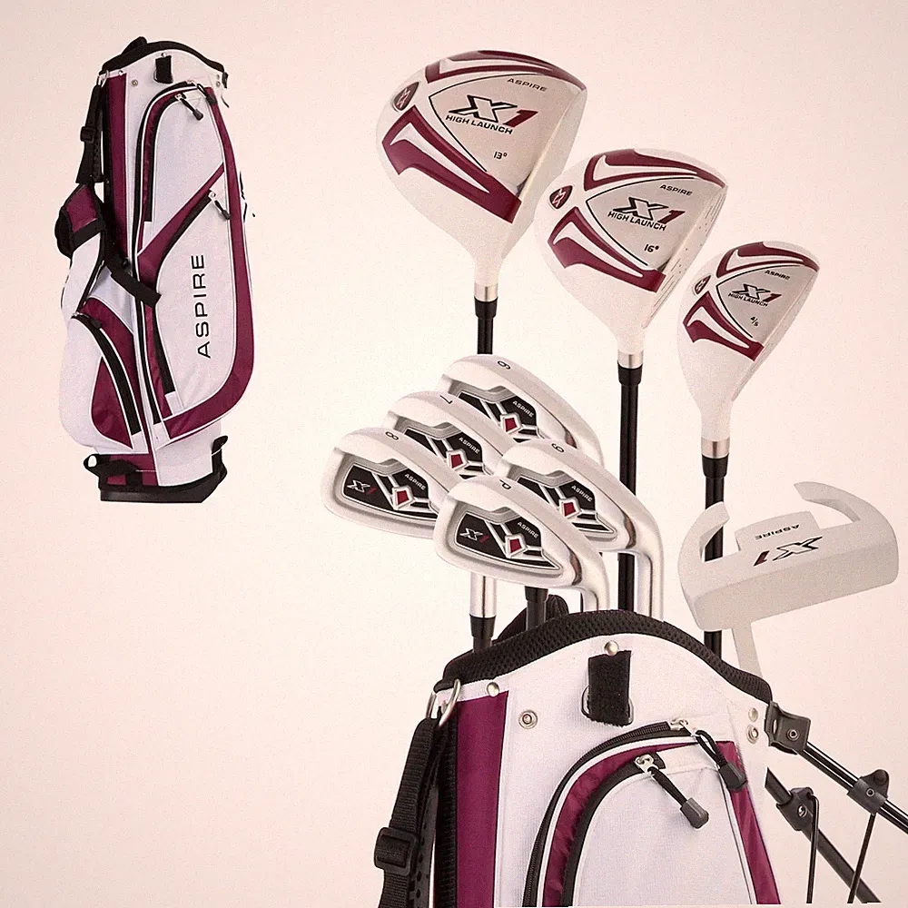 Golf Club Set Aspire X1 Driver Fairway Hybrid Irons Putter Purple 6-PW Womens