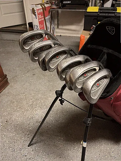 Golf Club Set (Ping Eye2 Irons, Driver, Hybrid, Putter, And Bag Included)
