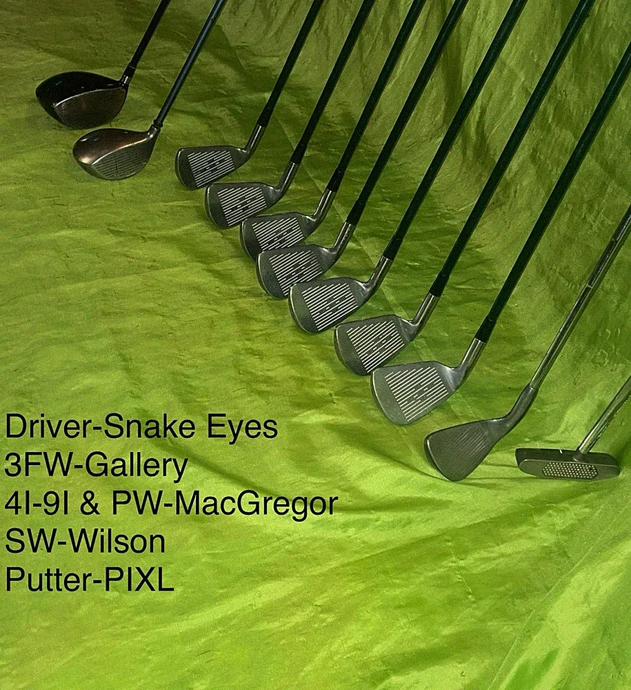 Golf Club Set RH Driver 3FW 4I-9I PW SW Putter Snake Eyes MacGregor Wilson PIXL