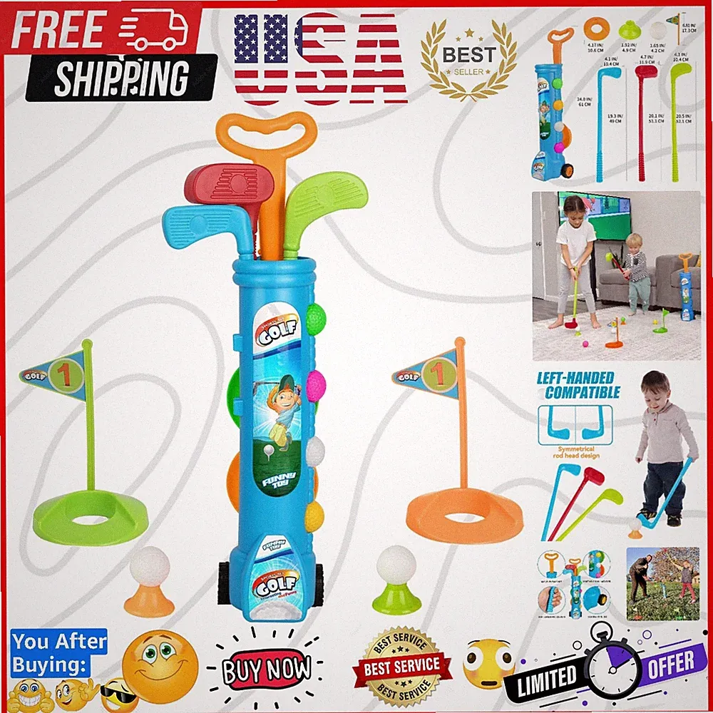 Golf Club Set Toy with Cart for Toddlers