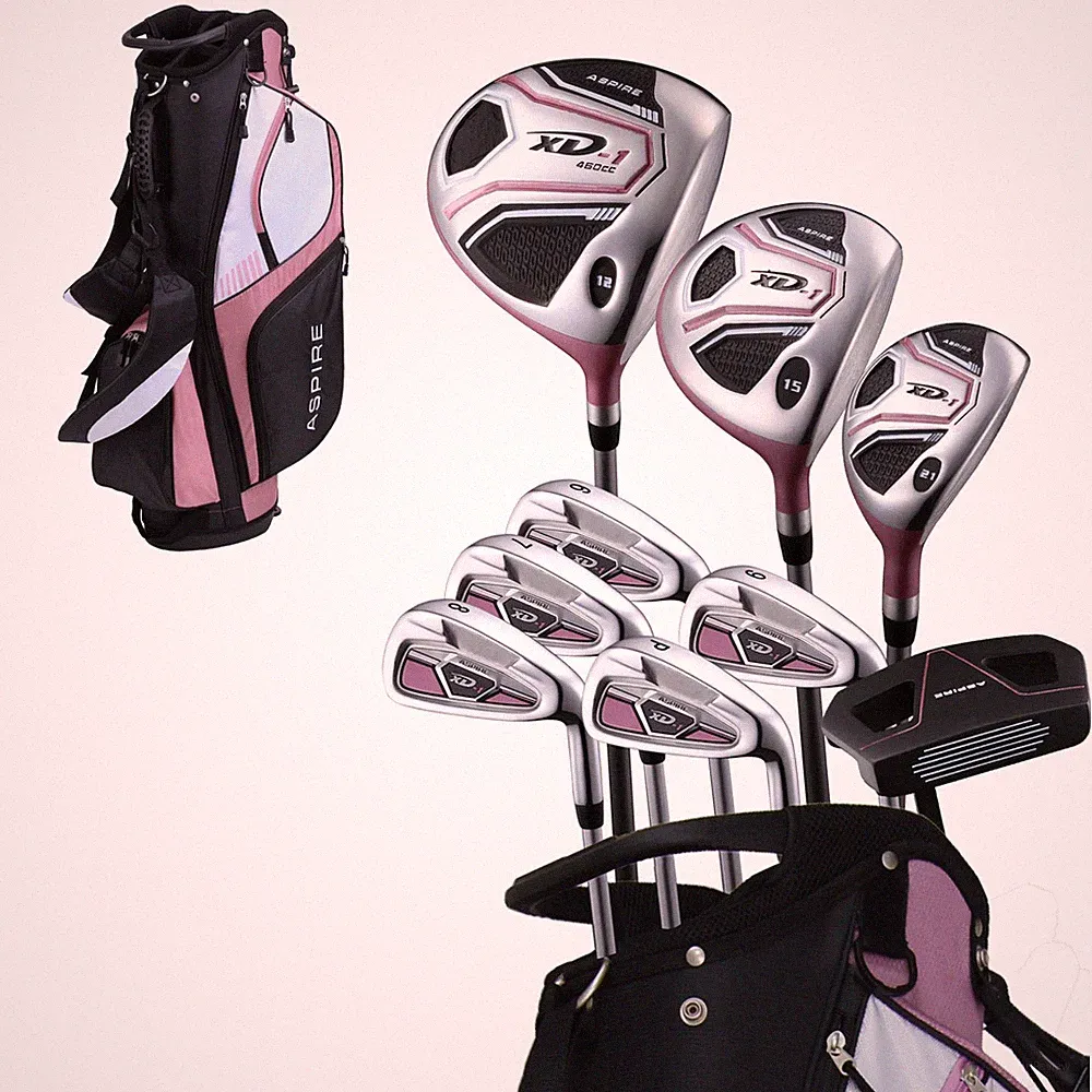 Golf Club Set Women Aspire XD1 Driver Fairway Hybrid Irons Pink RH 6-PW Womens