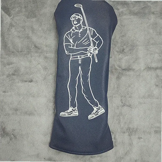 Golf Fashion Figure Embroidery golf club cover Driver wood UT Putter cover Blue