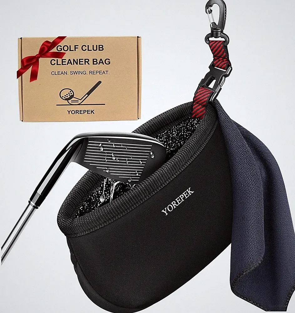 Golf Gifts for Men, Golf Club Cleaner Bag in Box, Golf Ball Cleaner with Towel