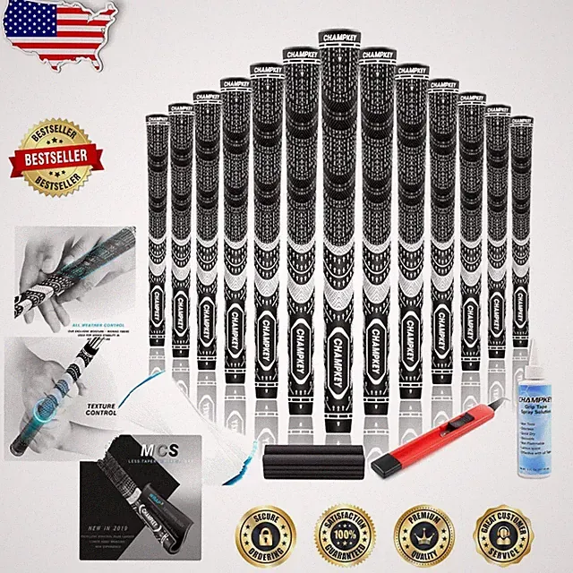 Golf Grips 13pk Midsize Black All-Weather Brushed Cotton Cord