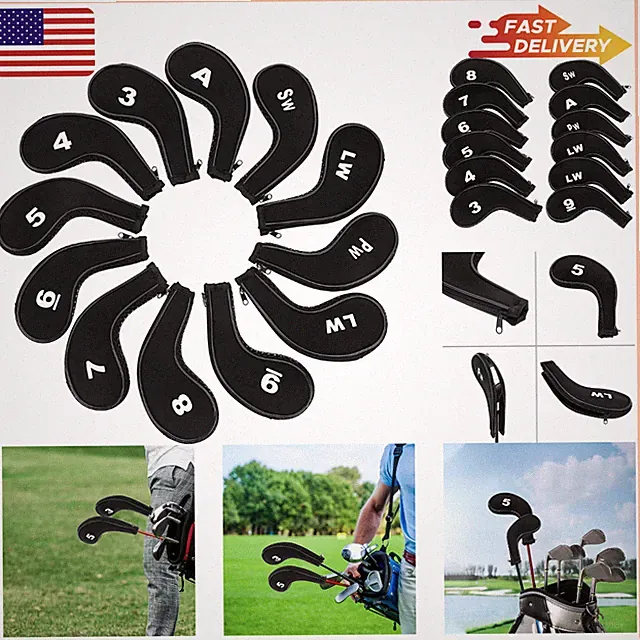 Golf Hybrid Iron Head Cover 12Pcs Hybrid Head Covers Set Long Hybrid Iron Covers